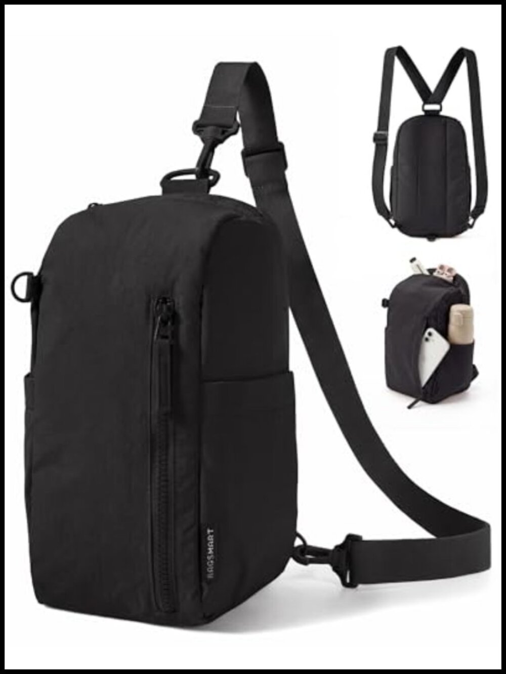 Puffer Sling Bag Crossbody Fanny Pack Small Multiple Pockets Adjustable Strap